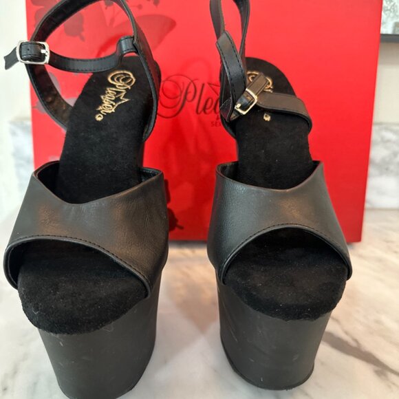 Pleasers heels, Knucks-709 × 1, black platform, matte black, NWT, never worn - Picture 2 of 4